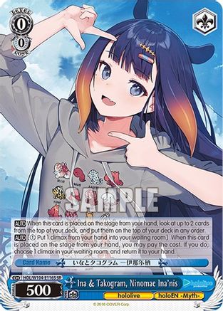Image of Ina & Takogram, Ninomae Ina'nis (SR) (HOL/W104-E116S SR) - hololive production Vol.2
