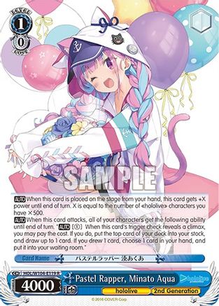 Image of Pastel Rapper, Minato Aqua (HOL/W104-E119 R) - hololive production Vol.2