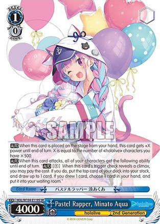 Image of Pastel Rapper, Minato Aqua (SR) (HOL/W104-E119S SR) - hololive production Vol.2