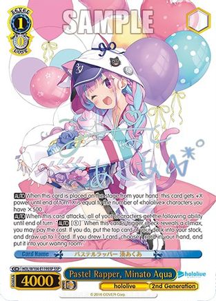 Image of Pastel Rapper, Minato Aqua (SSP) (HOL/W104-E119SSP SSP) - hololive production Vol.2
