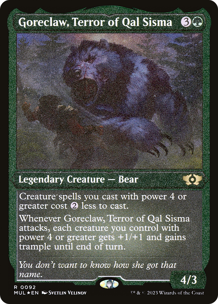 Image of Goreclaw, Terror of Qal Sisma (Foil Etched) (MUL-092) - Multiverse Legends Foil