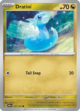 Image of Dratini 157/197  - Reverse Holofoil SV03 Obsidian Flames - Common