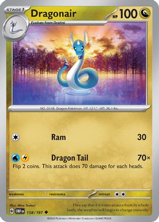 Image of Dragonair 158/197  - Reverse Holofoil SV03 Obsidian Flames - Uncommon