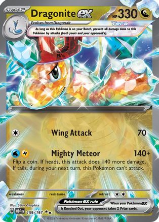 Image of Dragonite ex 159/197  - Holofoil SV03 Obsidian Flames - Double Rare