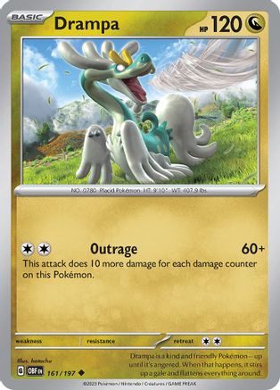 Image of Drampa 161/197  - Reverse Holofoil SV03 Obsidian Flames - Uncommon