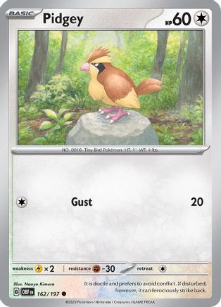 Image of Pidgey 162/197  SV03 Obsidian Flames - Common