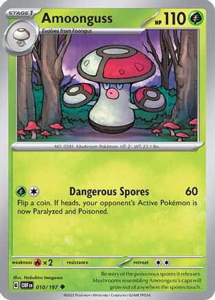 Image of Amoonguss 010/197  - Reverse Holofoil SV03 Obsidian Flames - Uncommon