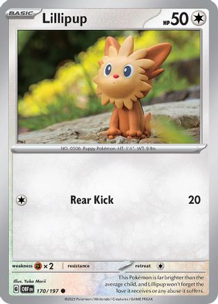 Image of Lillipup 170/197  - Reverse Holofoil SV03 Obsidian Flames - Common