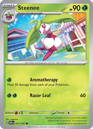 Image of Steenee 017/197  - Reverse Holofoil SV03 Obsidian Flames - Common
