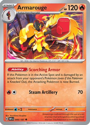 Image of Armarouge 044/197  - Reverse Holofoil SV03 Obsidian Flames - Uncommon