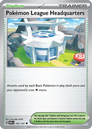 Image of Pokemon League Headquarters 192/197  SV03 Obsidian Flames - Uncommon