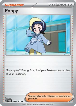 Image of Poppy 193/197  - Reverse Holofoil SV03 Obsidian Flames - Uncommon