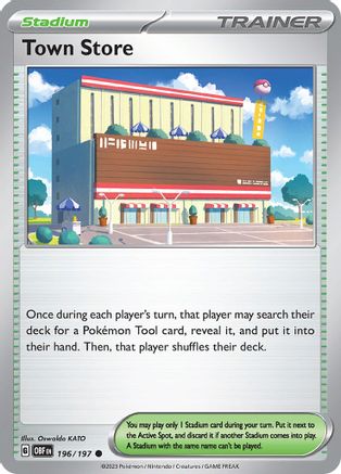 Image of Town Store 196/197  - Reverse Holofoil SV03 Obsidian Flames - Common
