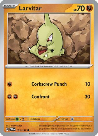 Image of Larvitar 105/197  SV03 Obsidian Flames - Common