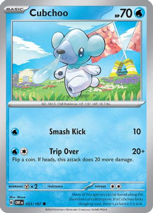 Image of Cubchoo 053/197  - Reverse Holofoil SV03 Obsidian Flames - Common