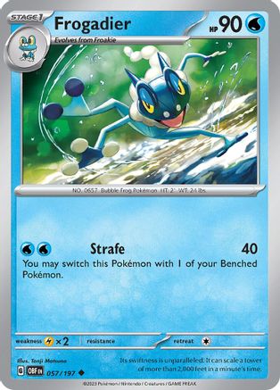 Image of Frogadier 057/197  - Reverse Holofoil SV03 Obsidian Flames - Uncommon