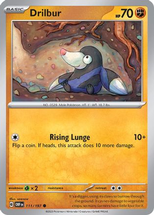 Image of Drilbur 111/197  - Reverse Holofoil SV03 Obsidian Flames - Common