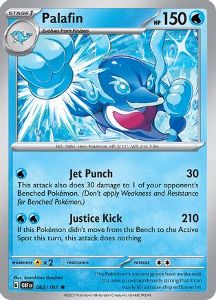 Image of Palafin 062/197  - Holofoil SV03 Obsidian Flames - Rare