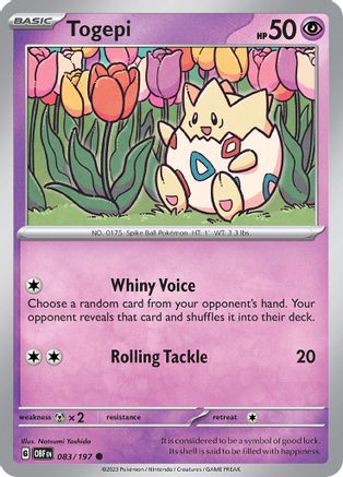 Image of Togepi 083/197  - Reverse Holofoil SV03 Obsidian Flames - Common
