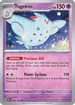Image of Togekiss 085/197  - Holofoil SV03 Obsidian Flames - Rare