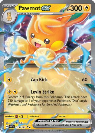 Image of Pawmot ex 073/197  - Holofoil SV03 Obsidian Flames - Double Rare