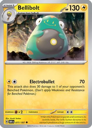 Image of Bellibolt 077/197  - Reverse Holofoil SV03 Obsidian Flames - Uncommon