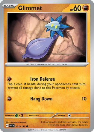 Image of Glimmet 121/197  - Reverse Holofoil SV03 Obsidian Flames - Common