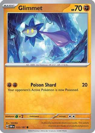 Image of Glimmet 122/197  - Reverse Holofoil SV03 Obsidian Flames - Common