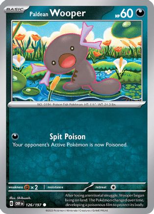 Image of Paldean Wooper 126/197  - Reverse Holofoil SV03 Obsidian Flames - Common