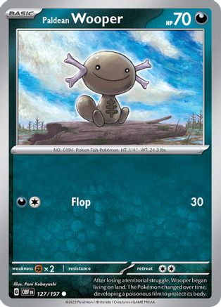 Image of Paldean Wooper 127/197  - Reverse Holofoil SV03 Obsidian Flames - Common