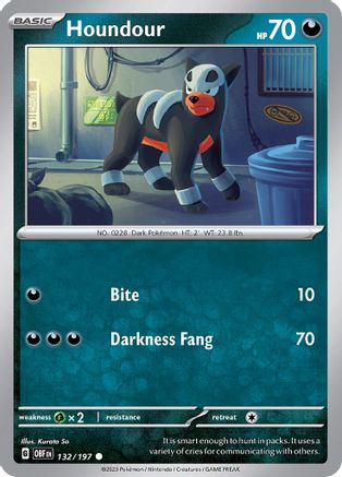 Image of Houndour 132/197  SV03 Obsidian Flames - Common