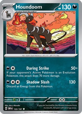 Image of Houndoom 133/197  SV03 Obsidian Flames - Uncommon