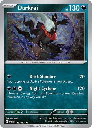 Image of Darkrai 136/197  - Holofoil SV03 Obsidian Flames - Rare