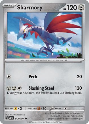 Image of Skarmory 142/197  SV03 Obsidian Flames - Uncommon