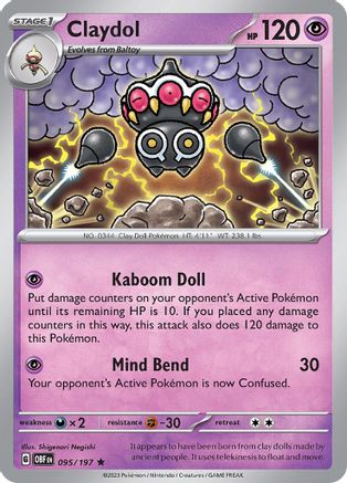 Image of Claydol 095/197  - Holofoil SV03 Obsidian Flames - Rare