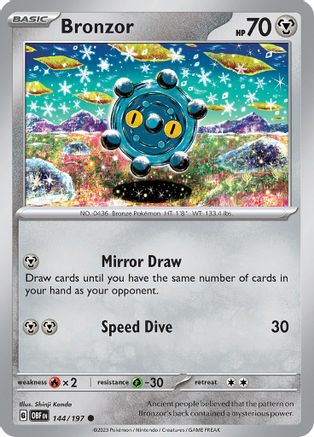Image of Bronzor 144/197  SV03 Obsidian Flames - Common