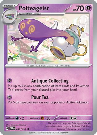 Image of Polteageist 098/197  - Reverse Holofoil SV03 Obsidian Flames - Uncommon