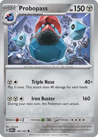 Image of Probopass 146/197  - Reverse Holofoil SV03 Obsidian Flames - Uncommon