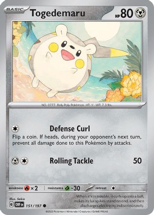 Image of Togedemaru 151/197  SV03 Obsidian Flames - Common