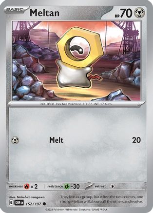 Image of Meltan 152/197  - Reverse Holofoil SV03 Obsidian Flames - Common
