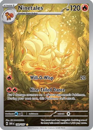 Image of Ninetales 199/197  - Holofoil SV03 Obsidian Flames - Illustration Rare