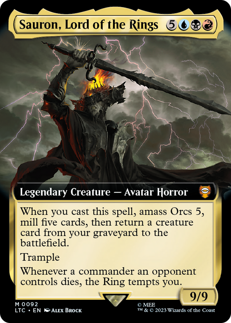 Image of Sauron, Lord of the Rings (Extended Art) (LTC-092) - Tales of Middle-earth Commander: (Extended Art)