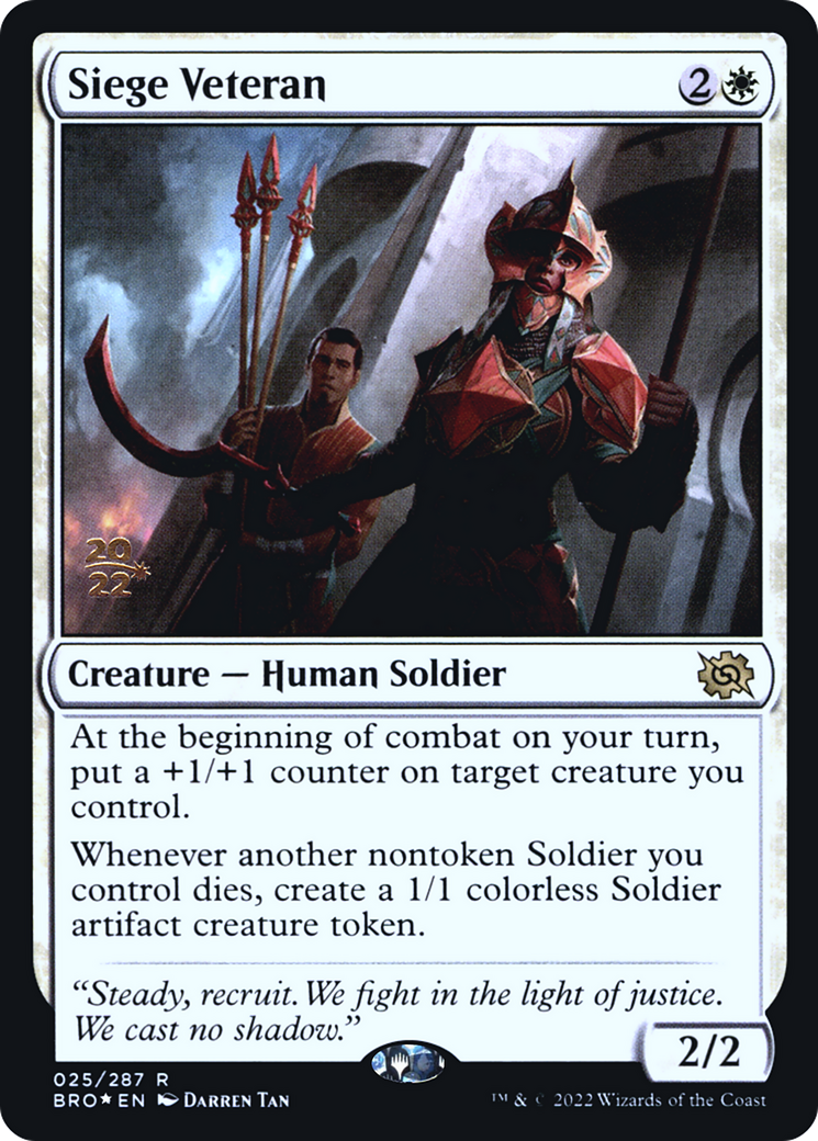 Image of Siege Veteran (PRE-025) - The Brothers' War Promos Foil