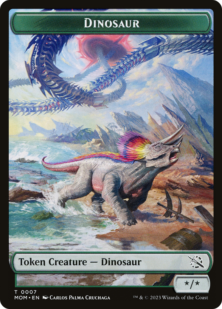 Image of Dinosaur (TMOM-007) - March of the Machine Tokens Foil