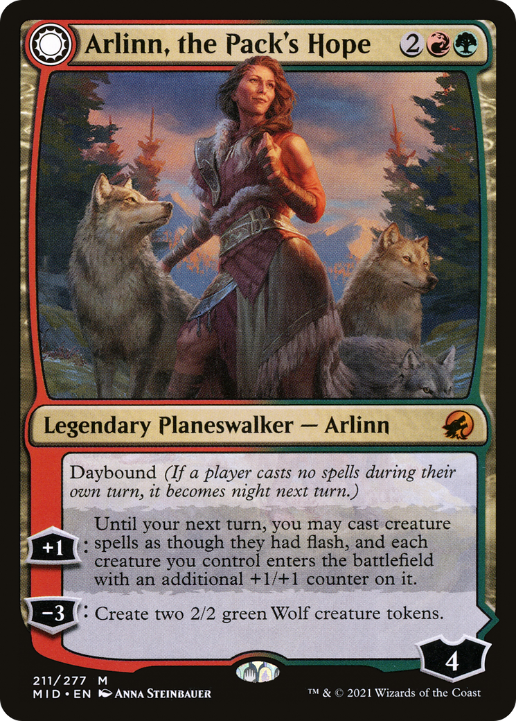 Image of Arlinn, the Pack's Hope (MID-211) - Innistrad: Midnight Hunt: (Double Faced Transform)