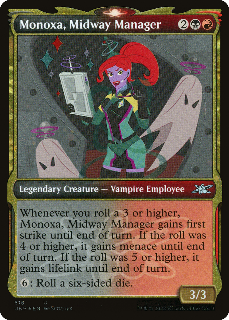 Image of Monoxa, Midway Manager (Showcase) (Galaxy Foil) (UNF-516) - Unfinity: (Showcase) Foil