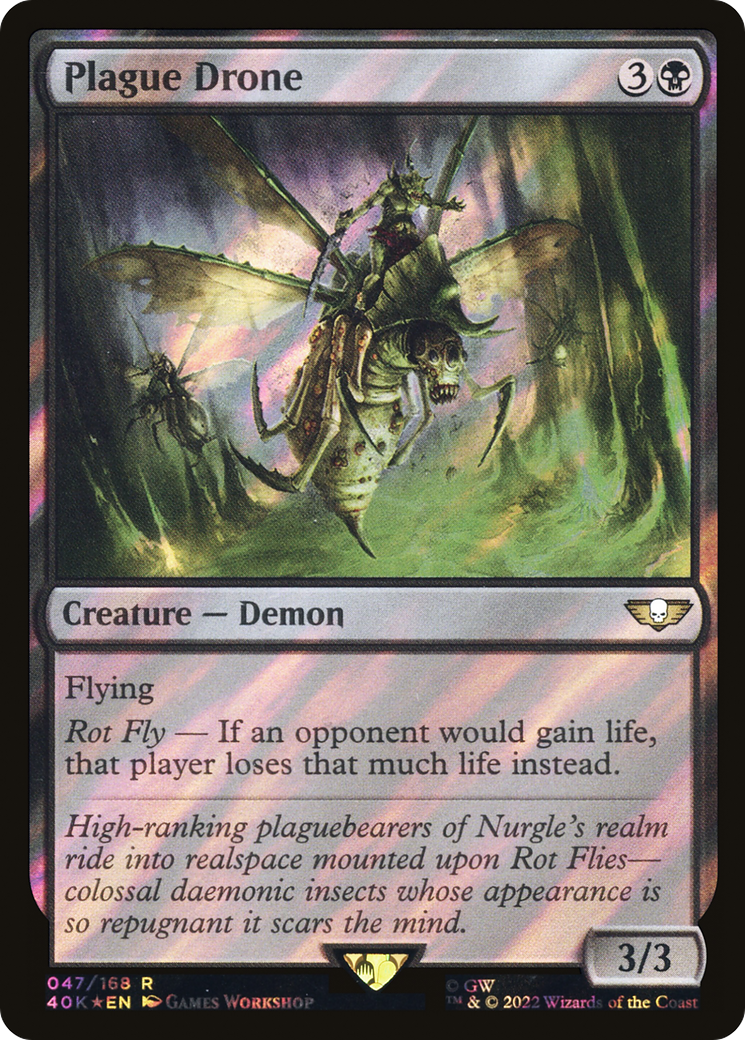 Image of Plague Drone (Surge Foil) (40K-047) - Warhammer 40,000 Commander Foil