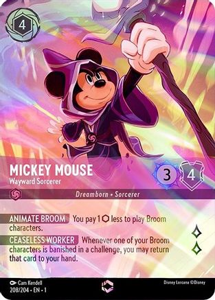 Image of Mickey Mouse - Wayward Sorcerer (Enchanted) (208/204) - The First Chapter Holofoil