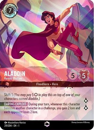 Image of Aladdin - Heroic Outlaw (Enchanted) (211/204) - The First Chapter Holofoil