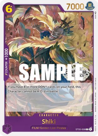 Image of Shiki (Store Championship Participation Pack Vol. 2) (ST05-008) - One Piece Promotion Cards Foil